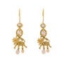 Pearl and opal lion earrings by Ruby Jack
